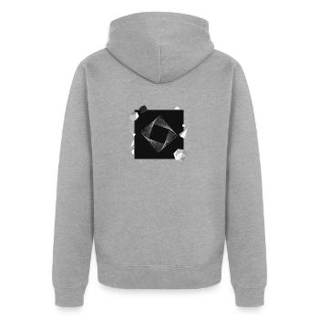 Geometrische Formen Abstrakte Kunst Geometric - Unisex Premium Bio Zip Hoodie - Grau meliert - Hinten - Nico (187cm)