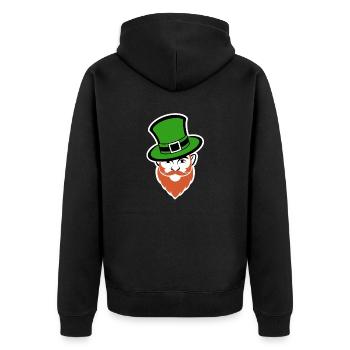 Leprechaun - Saint-Patrick - Irlande - Veste à capuche bio Premium Unisexe - noir - Dos - Nico (187cm)