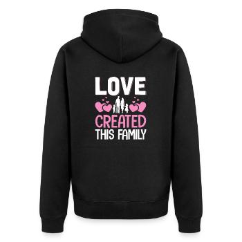L’amour a créé cette famille Adoption Famille d’accueil - Veste à capuche bio Premium Unisexe - noir - Dos - Nico (187cm)