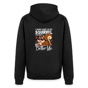 drôle écureuil animal de compagnie rongeur des bois - Veste à capuche bio Premium Unisexe - noir - Dos - Nico (187cm)