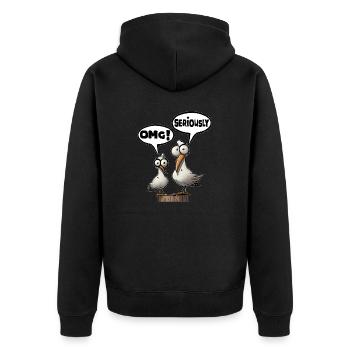 sérieusement omg Fun Shirt - Veste à capuche bio Premium Unisexe - noir - Dos - Nico (187cm)
