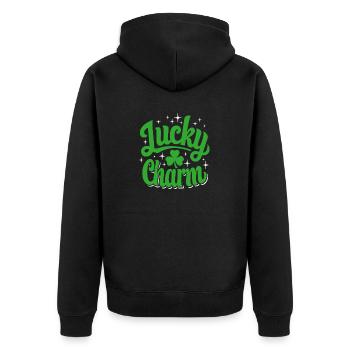 Porte-bonheur - Saint-Patrick - Irlande - Veste à capuche bio Premium Unisexe - noir - Dos - Nico (187cm)