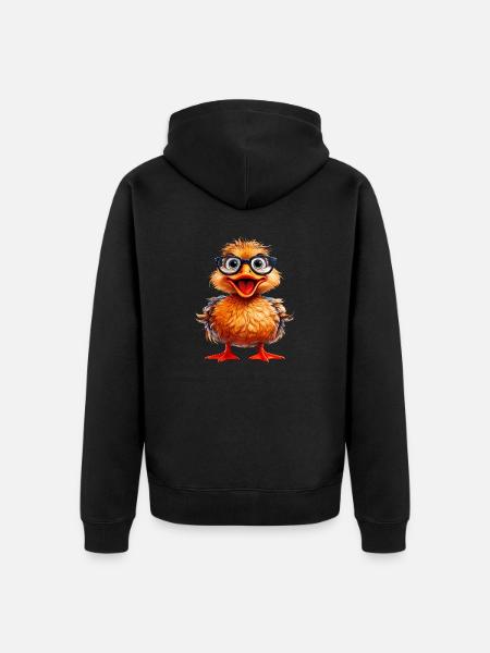 DUCK GLASSES - Unisex Premium Organic Zip Hoodie - black