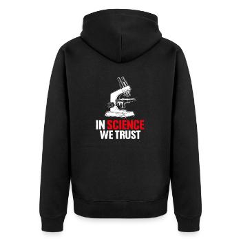 En science, nous faisons confiance à un scientifique de laboratoire scientifique drôle - Veste à capuche bio Premium Unisexe - noir - Dos - Nico (187cm)