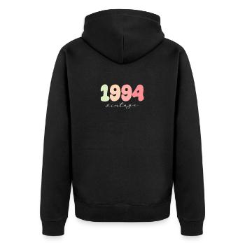 Geburtstag Geburtsjahr 1994 - Unisex Premium Bio Zip Hoodie - Schwarz - Hinten - Nico (187cm)