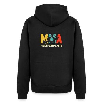 Rétro MMA Combattant Grappling Sport de combat Mixte - Veste à capuche bio Premium Unisexe - noir - Dos - Nico (187cm)