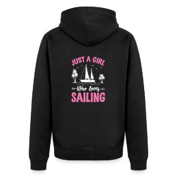 Juste une fille qui aime marin capitaine de mer drôle - Veste à capuche bio Premium Unisexe - noir - Dos - Nico (187cm)