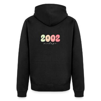 Geburtstag Geburtsjahr 2002 - Unisex Premium Bio Zip Hoodie - Schwarz - Hinten - Nico (187cm)