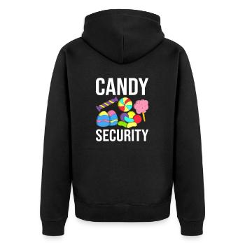 Candy Security Funny Candy Confectionery Sweet - Unisex Premium Organic Zip Hoodie - black - Back - Nico (187cm)