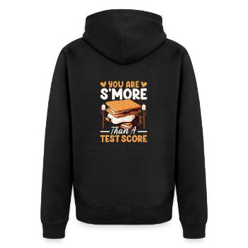 Funny Smores Toasted Marshmallow Graham Crackers - Unisex Premium Organic Zip Hoodie - black - Back - Nico (187cm)