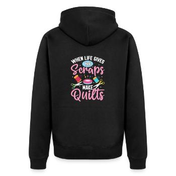Quand la vie vous donne des restes, faites des courtepointes drôles - Veste à capuche bio Premium Unisexe - noir - Dos - Nico (187cm)
