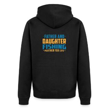 Father And Daughter Fishing - Unisex Premium Organic Zip Hoodie - black - Back - Nico (187cm)
