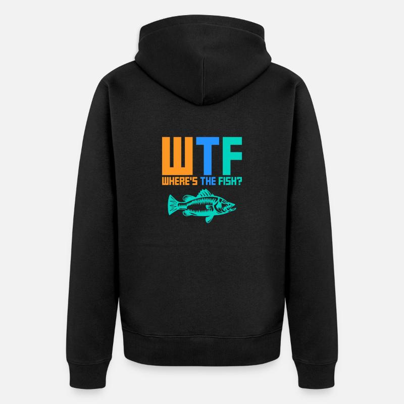 Where's The Fish - Unisex Premium Bio Zip Hoodie - Schwarz