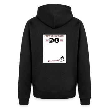 Einweihungsparty 2025 Gästebuch Neue Wohnung Haus - Unisex Premium Bio Zip Hoodie - Schwarz - Hinten - Nico (187cm)