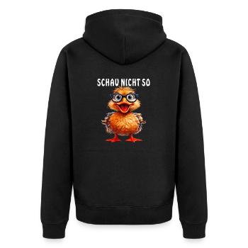 DUCK GLASSES DON'T LOOK LIKE THAT - Unisex Premium Organic Zip Hoodie - black - Back - Nico (187cm)