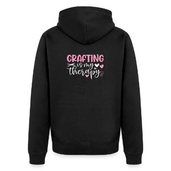 L’artisanat est ma thérapie Artisanat drôle Crochet - Veste à capuche bio Premium Unisexe - noir - Dos - Nico (187cm)