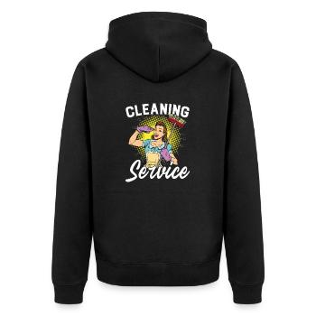 Service de nettoyage Femme de ménage Aspirateur Drôle - Veste à capuche bio Premium Unisexe - noir - Dos - Nico (187cm)