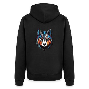 Portrait de chien husky - Veste à capuche bio Premium Unisexe - noir - Dos - Nico (187cm)