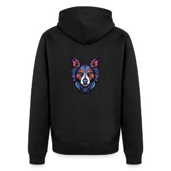 Border Collie Chien Portrait - Veste à capuche bio Premium Unisexe - noir - Dos - Nico (187cm)