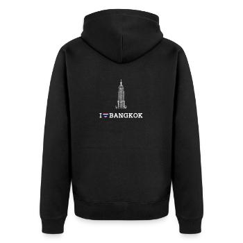 J’aime Bangkok Thaïlande Cool Empire Lover Drapeau Jeu de mots - Veste à capuche bio Premium Unisexe - noir - Dos - Nico (187cm)