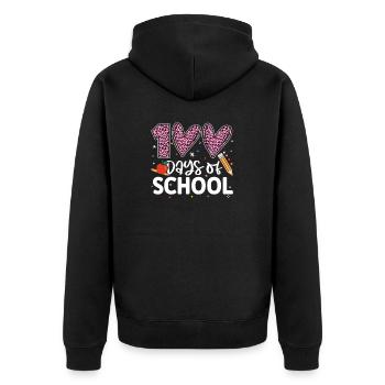 100 jours d’école Drôle centième jour d’école - Veste à capuche bio Premium Unisexe - noir - Dos - Nico (187cm)