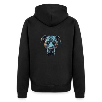 Portrait de chien dogue allemand - Veste à capuche bio Premium Unisexe - noir - Dos - Nico (187cm)