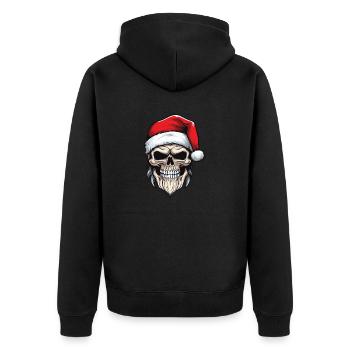 Santa Claus Skull - Unisex Premium Organic Zip Hoodie - black - Back - Nico (187cm)