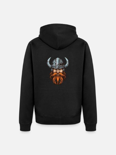 Wikinger Krieger Valhalla Odin - Unisex Premium Bio Zip Hoodie - Schwarz