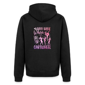 Pourquoi courir quand on peut faire des roues Design - Veste à capuche bio Premium Unisexe - noir - Dos - Nico (187cm)