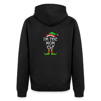 Je suis la maman elfe chemise assortie Noël en famille - Veste à capuche bio Premium Unisexe - noir - Dos - Nico (187cm)