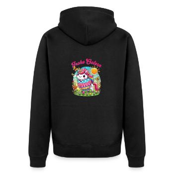Easter Happy Easter Easter Bunny Easter Egg Spring - Unisex Premium Organic Zip Hoodie - black - Back - Nico (187cm)