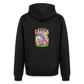 Easter Happy Easter Easter Bunny Easter Egg Spring - Unisex Premium Organic Zip Hoodie - black - Back - Nico (187cm)