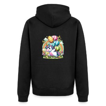 Easter Happy Easter Easter Bunny Easter Egg Spring - Unisex Premium Organic Zip Hoodie - black - Back - Nico (187cm)
