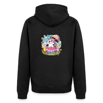 Easter Happy Easter Easter Bunny Easter Egg Spring - Unisex Premium Organic Zip Hoodie - black - Back - Nico (187cm)