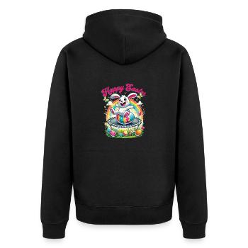Easter Happy Easter Easter Bunny Easter Egg Spring - Unisex Premium Organic Zip Hoodie - black - Back - Nico (187cm)