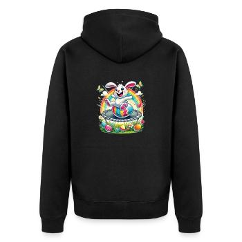 Easter Happy Easter Easter Bunny Easter Egg Spring - Unisex Premium Organic Zip Hoodie - black - Back - Nico (187cm)