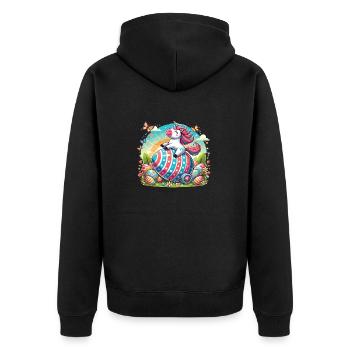 Easter Happy Easter Easter Bunny Easter Egg Spring - Unisex Premium Organic Zip Hoodie - black - Back - Nico (187cm)