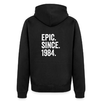 Epic Since 1984 Geburtsjahr Geburtstag - Unisex Premium Bio Zip Hoodie - Schwarz - Hinten - Nico (187cm)