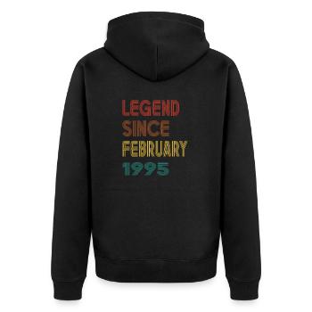 Légende Depuis Février 1995 Hommes Femmes Millésime 1995 - Veste à capuche bio Premium Unisexe - noir - Dos - Nico (187cm)