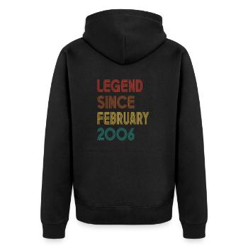 Legend Since February 2006 Men Women Vintage 2006 - Unisex Premium Organic Zip Hoodie - black - Back - Nico (187cm)