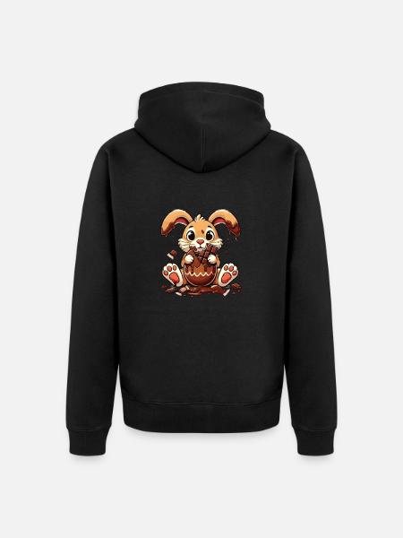 Enjoy Easter Bunny Chocolate - Unisex Premium Organic Zip Hoodie - black