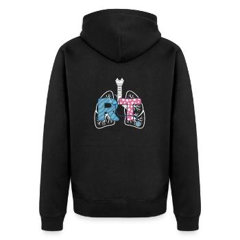 Inhalothérapeute Pneumothérapie Poumon - Veste à capuche bio Premium Unisexe - noir - Dos - Nico (187cm)