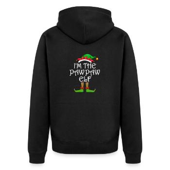 Je suis le PawPaw Elf Chemise Assortie Noël en famille - Veste à capuche bio Premium Unisexe - noir - Dos - Nico (187cm)