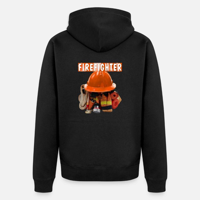Équipement de pompier POMPIER - Veste à capuche bio Premium Unisexe - noir