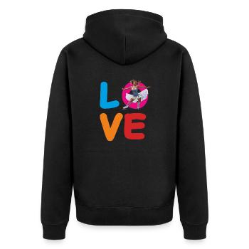 L’AMOUR DU PATINAGE ARTISTIQUE - Veste à capuche bio Premium Unisexe - noir - Dos - Nico (187cm)