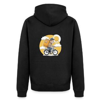 YOUR MAIL CARRIER - Unisex Premium Organic Zip Hoodie - black - Back - Nico (187cm)