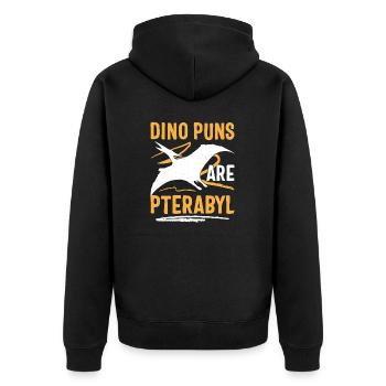 Drôle de Dino Jeu de mots Ptérodactyle - Veste à capuche bio Premium Unisexe - noir - Dos - Nico (187cm)