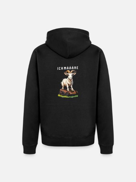 GOAT ROBOTIC LAWNMOWER I MÄÄÄHE - Unisex Premium Organic Zip Hoodie - black