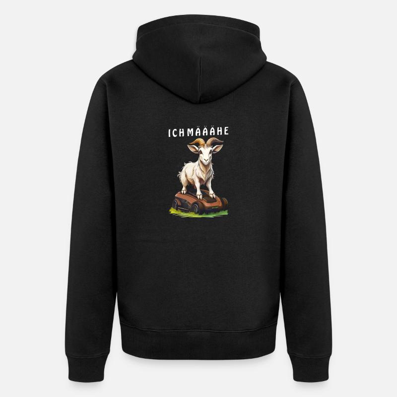 ZIEGE MÄHROBOTER ICH MÄÄÄHE - Unisex Premium Bio Zip Hoodie - Schwarz