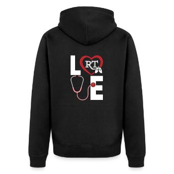 Love Funny Respiratory Therapy Pulmonologist Peds - Unisex Premium Organic Zip Hoodie - black - Back - Nico (187cm)